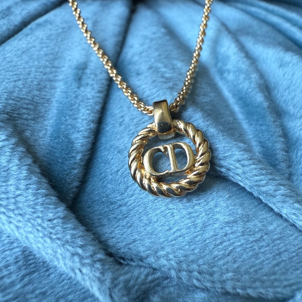 Gold Pendant Necklace vintage Christian Dior - Picture 3 of 6